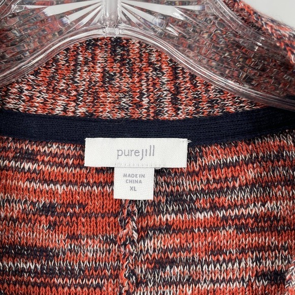 Pure Jill Campari Marled V-Neck Pullover Knit Top Red - Picture 2 of 8